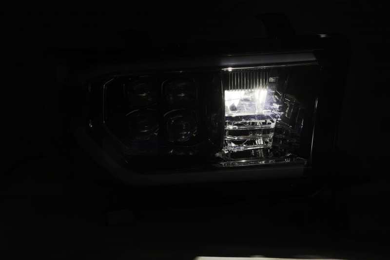 AlphaRex 07-13 Toyota Sequoia (w/Lvl Adj) NOVA LED Proj Headlights Plank Alpha Blk w/Seq Signal/RDL