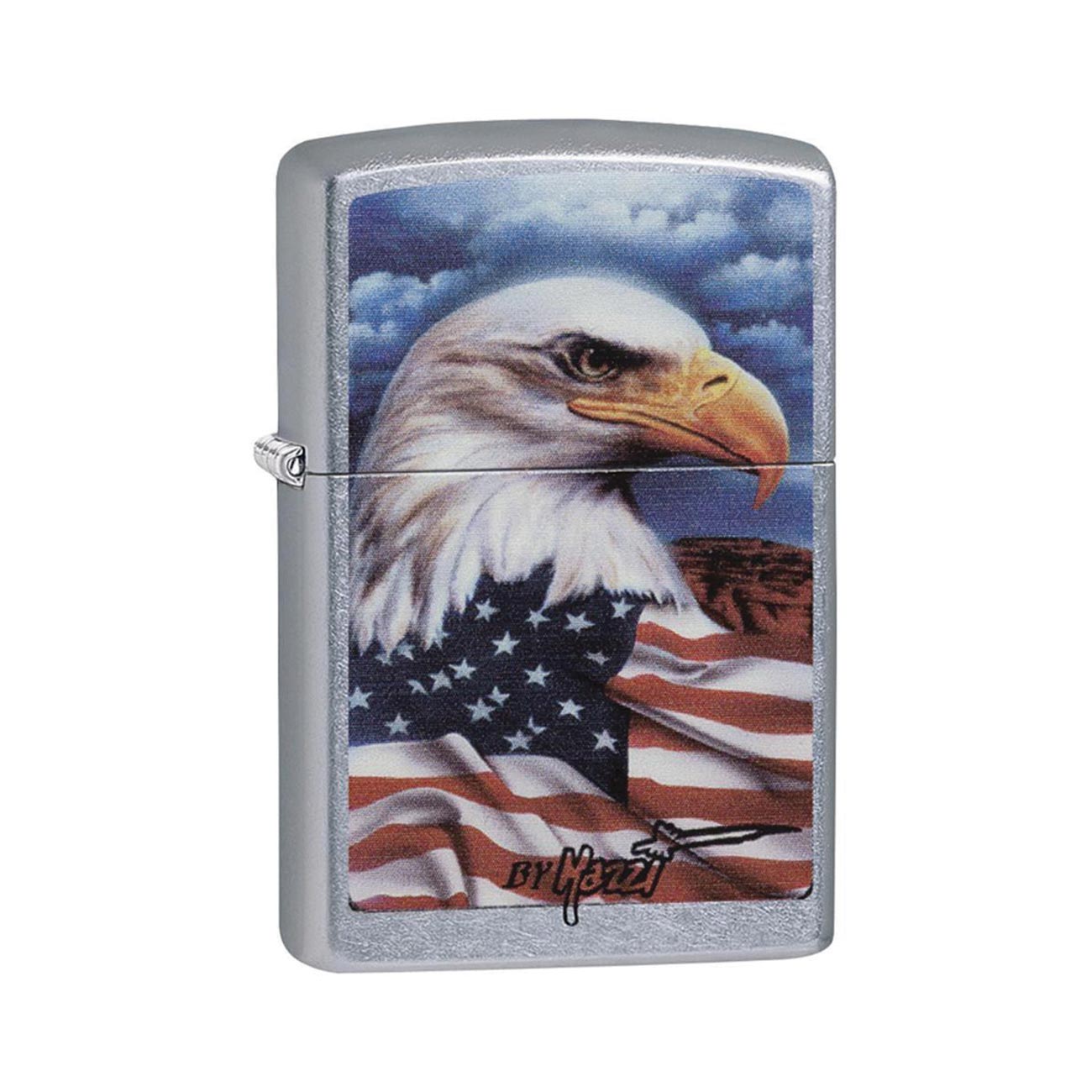 Zippo Mazzi Freedom Watch Windproof Lighter, Street Chrome