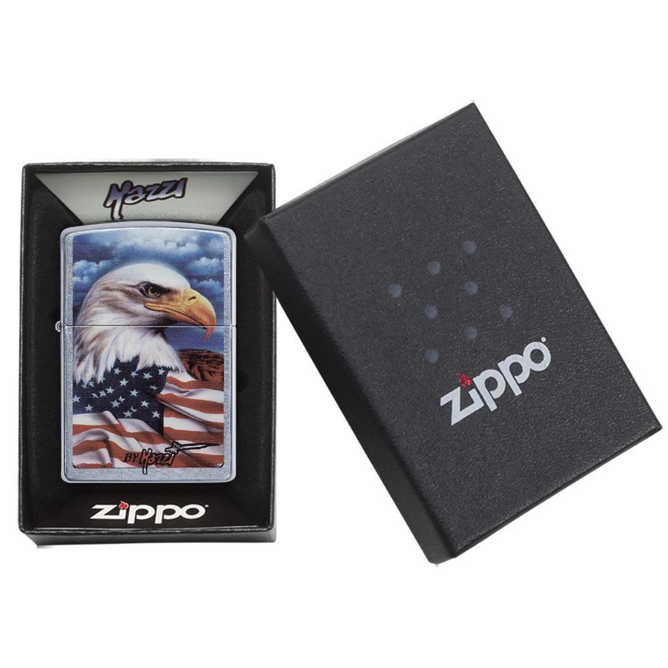 Zippo Mazzi Freedom Watch Windproof Lighter, Street Chrome