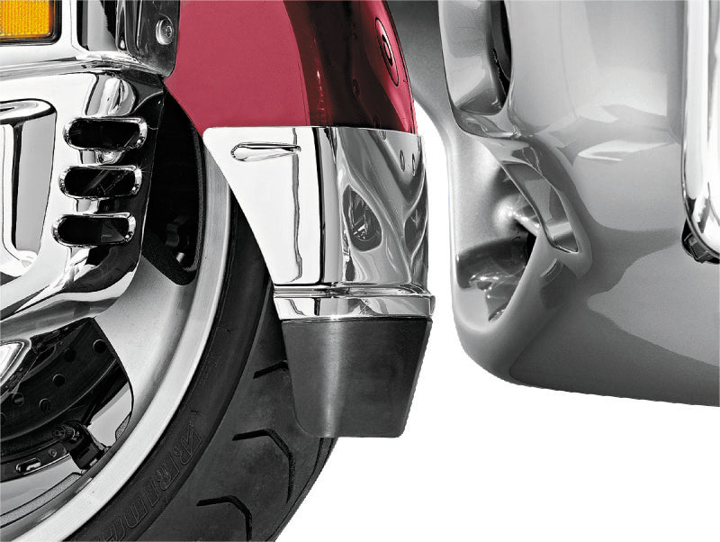 Kuryakyn 7352 Front Fender Extension with Mud Flap for Honda GL1800 Gold Wing, Chrome