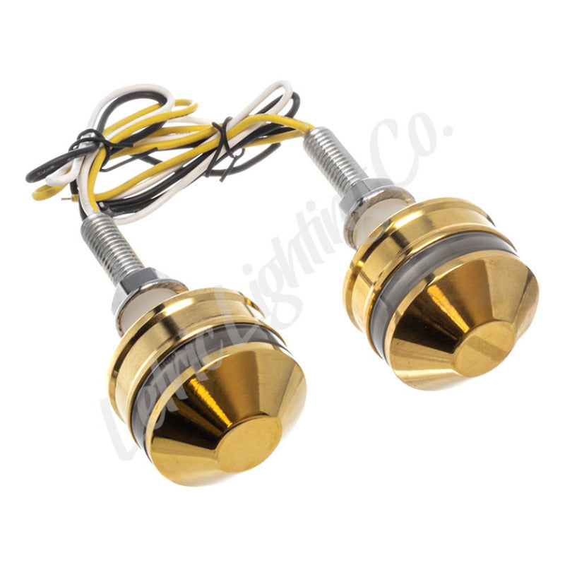 Letric Lighting Grip Indicator Lights with Brass Caps, White/Amber - letLLC-NBE-TS