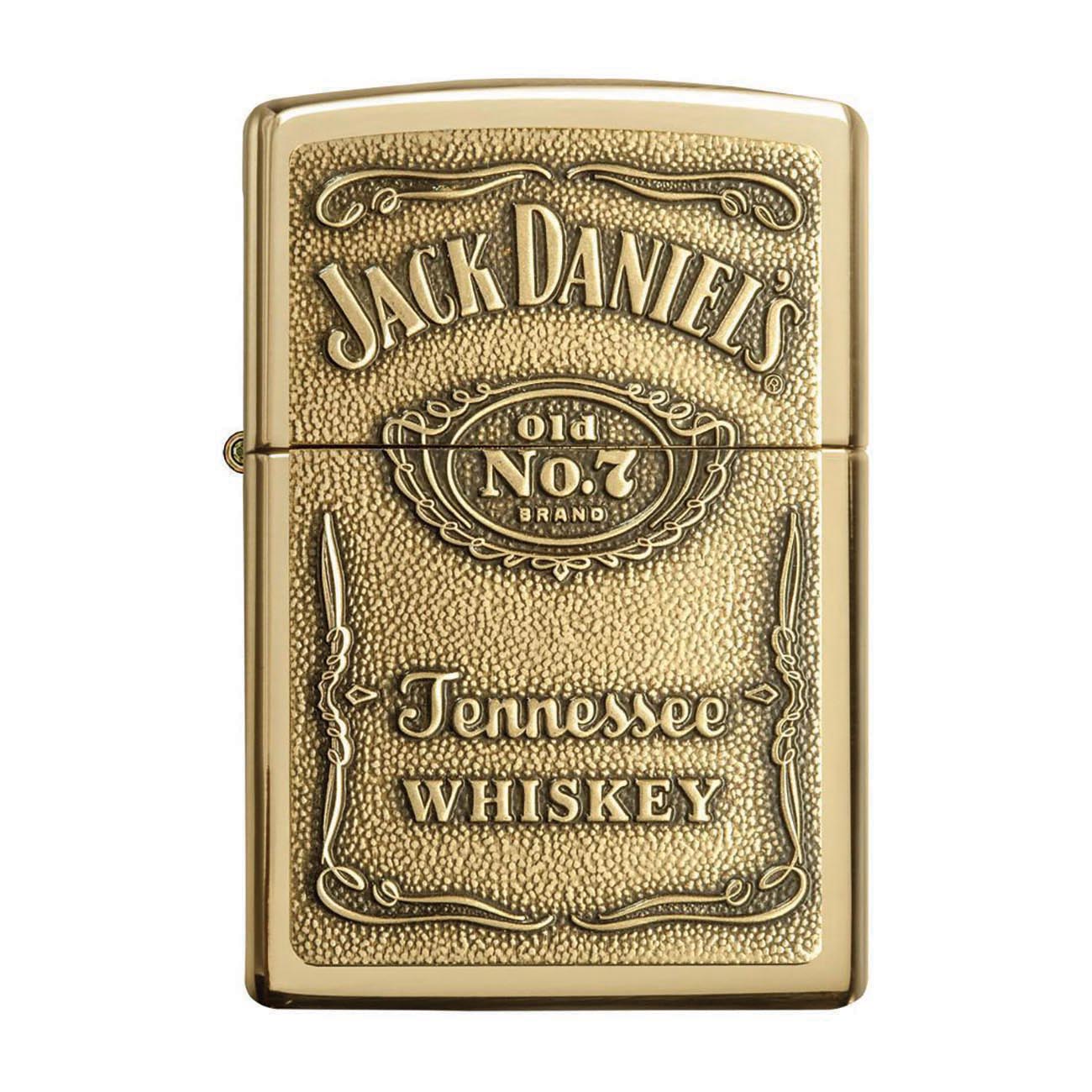 Zippo Jack Daniel’s Label Brass Emblem High Polish Brass Windproof Lighter