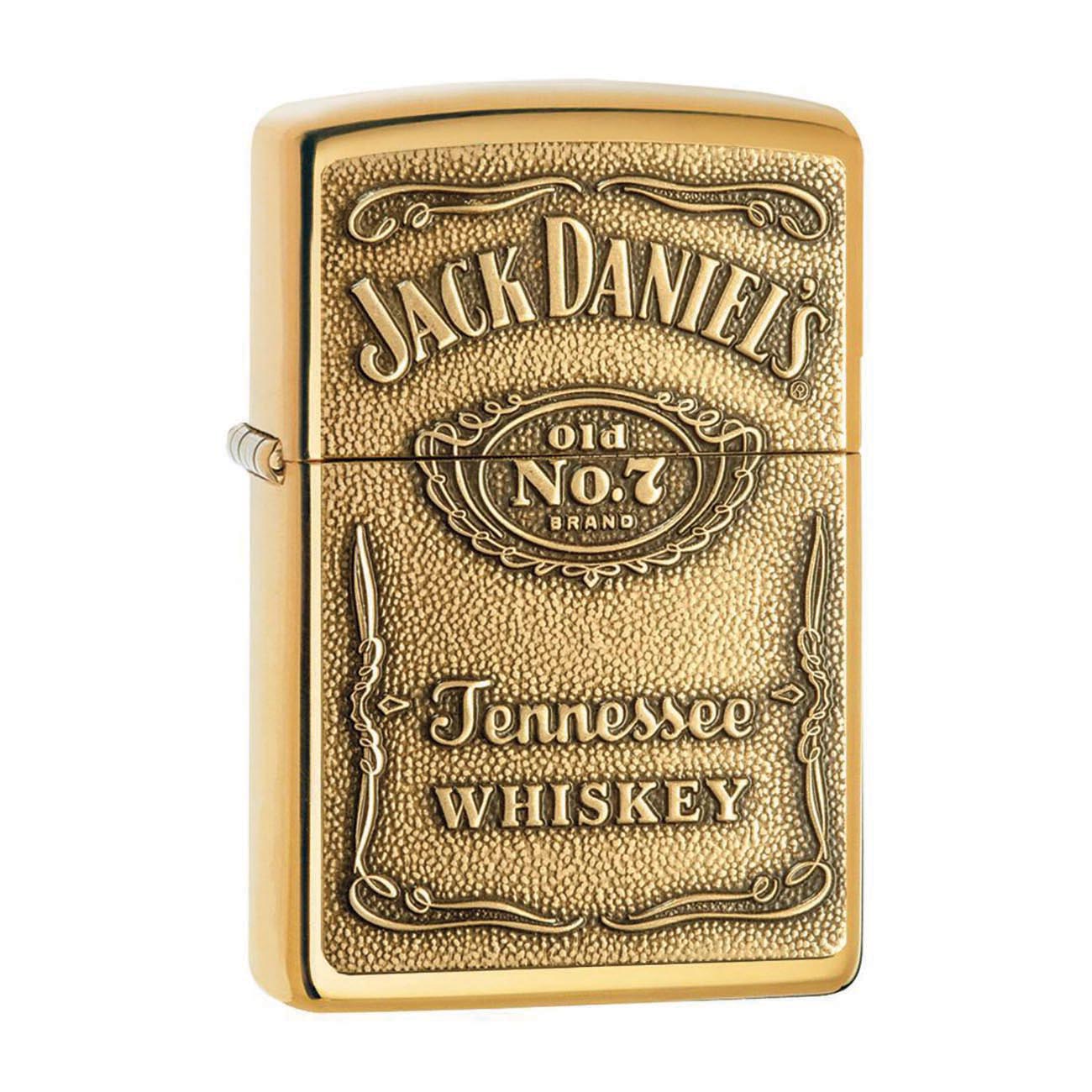 Zippo Jack Daniel’s Label Brass Emblem High Polish Brass Windproof Lighter