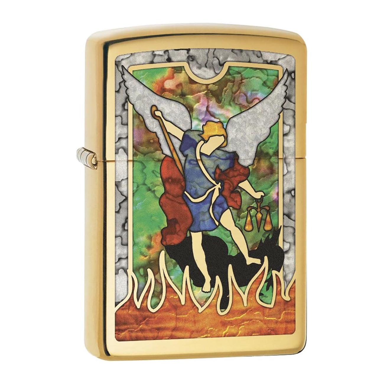 Zippo Saint Michael the Archangel Fusion High Polish Brass Windproof Lighter