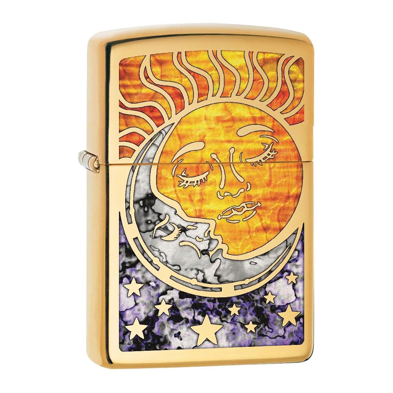 Zippo Fusion Sun and Moon High Polish Brass Lighter