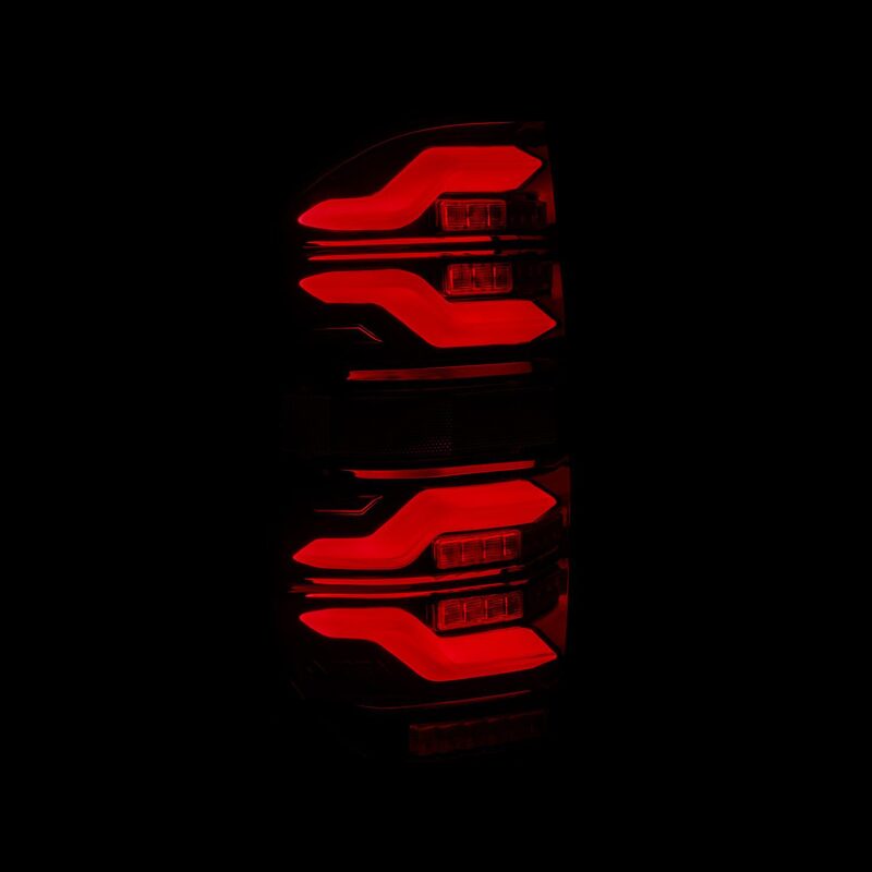 AlphaRex LUXX LED Taillights for 2014-2021 Toyota Tundra, Black/Red with Active Light and Sequential Signal - ARX672050