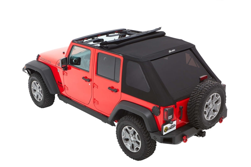 Bestop Trektop for Jeep Wrangler JK 4-Door (2007-2018) - Premium Black Twill Soft Top