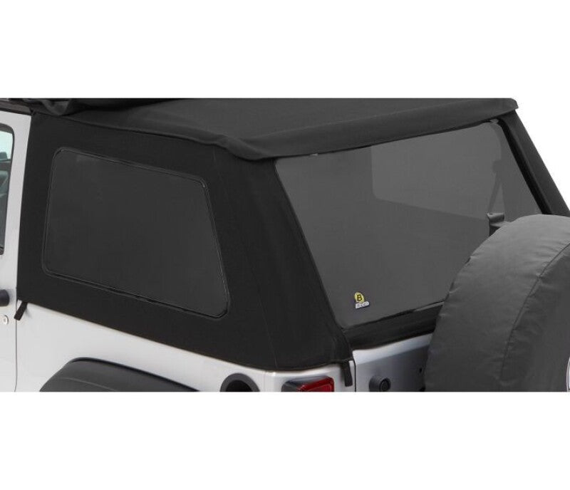 Bestop 07-18 Jeep Wrangler JK 2-Door Window Set with Premium Black Twill – Fits Trektop 56922