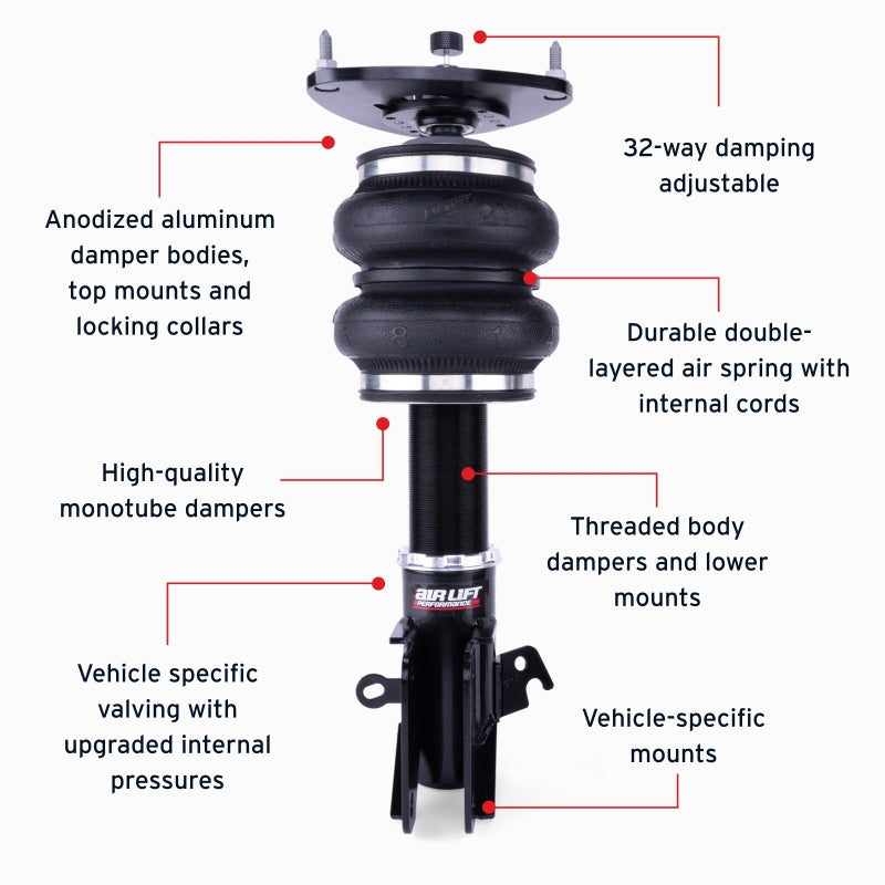 Air Lift Performance 76001 Front Air Suspension Kit for 2015-2021 Subaru WRX and WRX STI