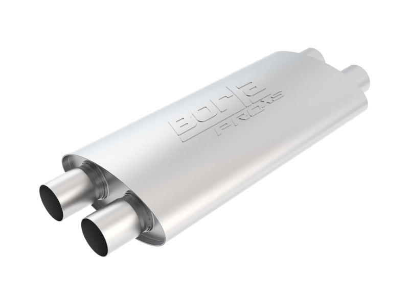 Borla ProXS Muffler 400287, 2.25-Inch Dual Inlet and Outlet, Oval Stainless Steel