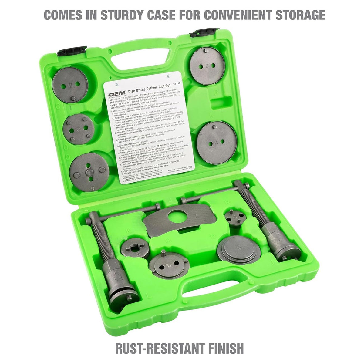 OEM Tools 27113 Disc Caliper Set, 18-Piece Set