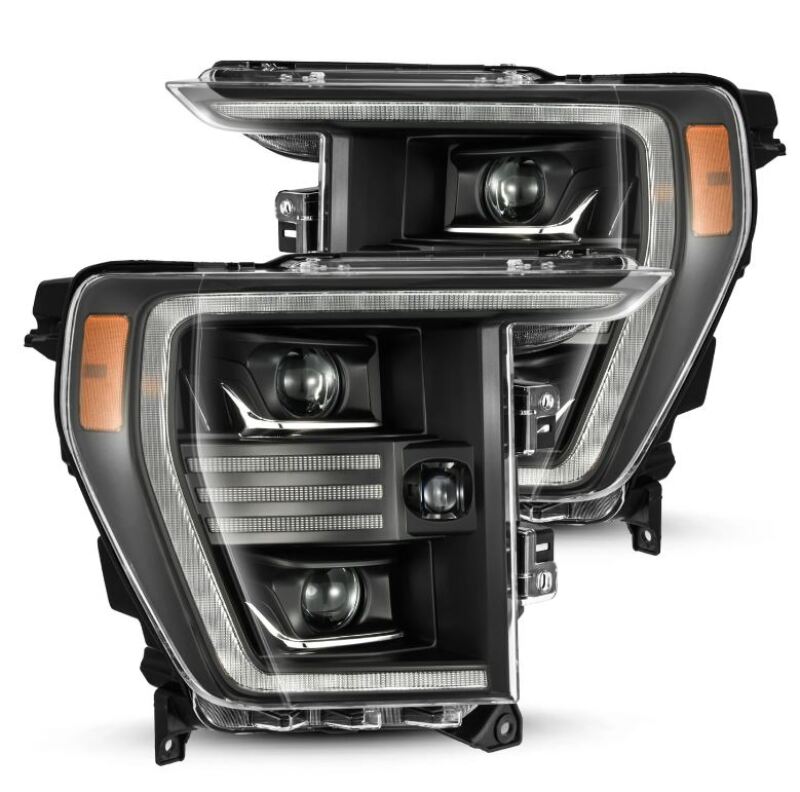 AlphaRex PRO-Series Projector Headlights for 2021-2022 Ford F-150, Black Housing with Activ Light and Sequential Signal