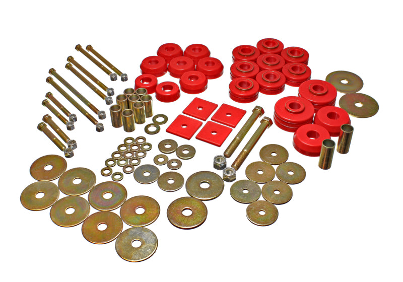 Energy Suspension - eng3.4149R - Red Polyurethane Body Mount Set