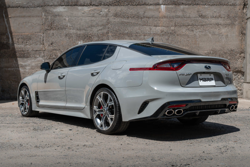 MBRP Armor Pro Cat-Back Exhaust System for 2018–2021 Kia Stinger 3.3L, 2.5-Inch Dual Rear Exit, Part Number S4704304