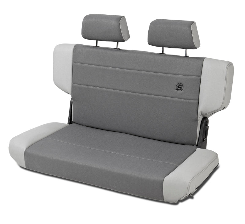 Bestop N-Tumble Seat for 1997-2006 Jeep Wrangler TJ Rear – Trailmax II Fold-N-Tumble Seat with Charcoal/Gray Center Fabric Insert