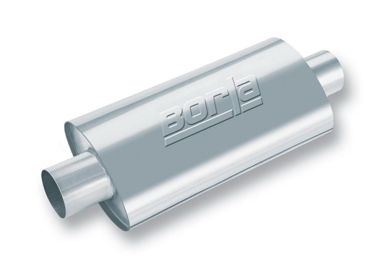 Borla XR-1 Sportsman Racing Muffler, 4-Inch Center Inlet and Outlet, Oval, Part BOR40947