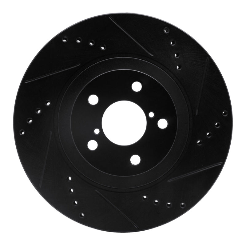 R1 Concepts RNC633-13034R Front Right Drilled and Slotted Black Brake Rotor for Subaru and Scion Applications