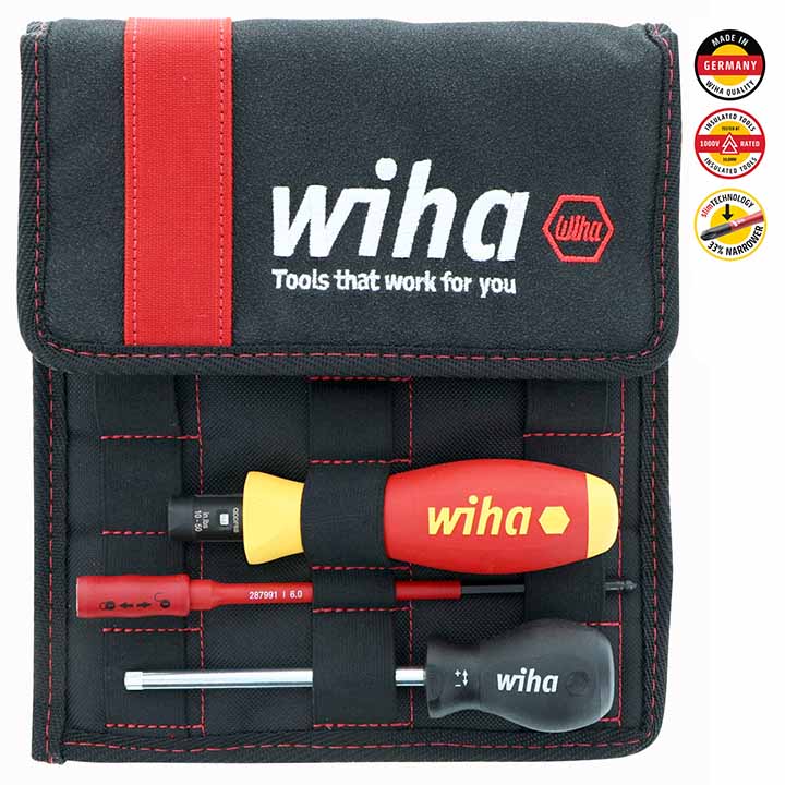 Wiha 28789 Insulated TorqueVario-S 10–50 in-lb and SlimLine Blade Set, 11-Piece