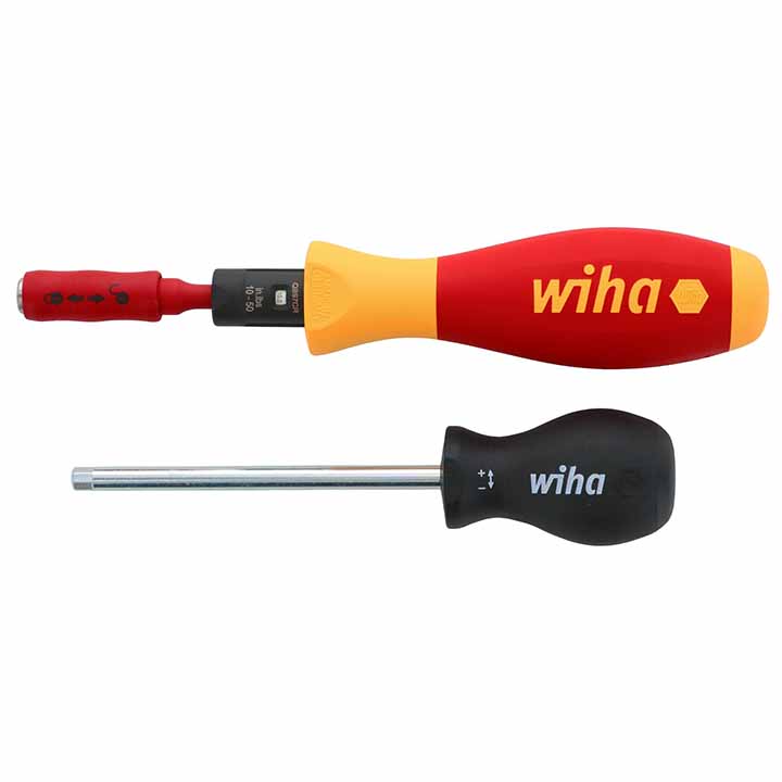 Wiha 28789 Insulated TorqueVario-S 10–50 in-lb and SlimLine Blade Set, 11-Piece