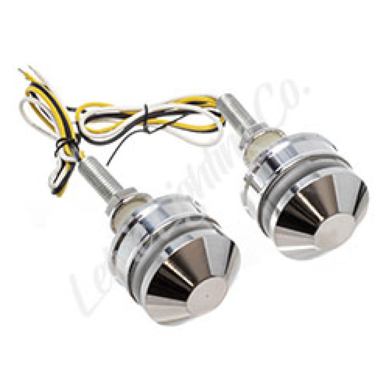 Letric Lighting Grip Indicators Lights with Polished Cap, White/Amber – letLLC-PBE-TS