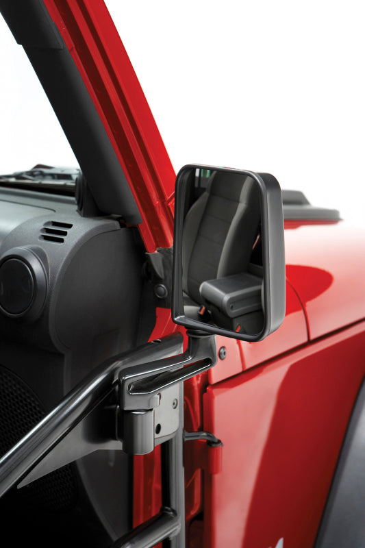 Bestop Door Mirror Set for Jeep Wrangler YJ and TJ (Black Cast Aluminum) – Part Number bes51262-01