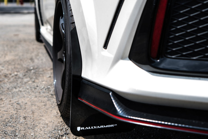 Rally Armor 17-18 Honda Civic Type R (Type R Only) UR Red Mud Flap w/ White Logo