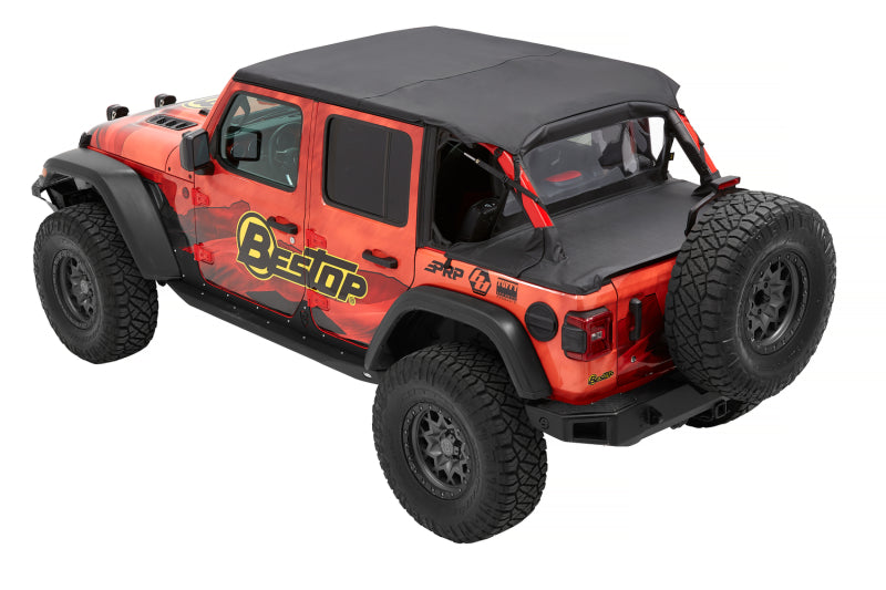 Bestop 18-23 Jeep Wrangler JL 4-Door Header Safari Cable Style Bikini in Black Diamond