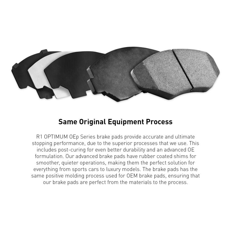 R1 Concepts OPTIMUM OEp Rear Brake Pads for Cadillac ATS and CTS (2013-2015) | Part Number RNC2552-1659-00