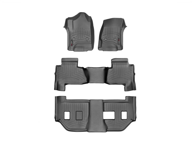 WeatherTech 2015+ Chevrolet Suburban / GMC Yukon XL Front Rear Rear Floor FloorLiners - Black
