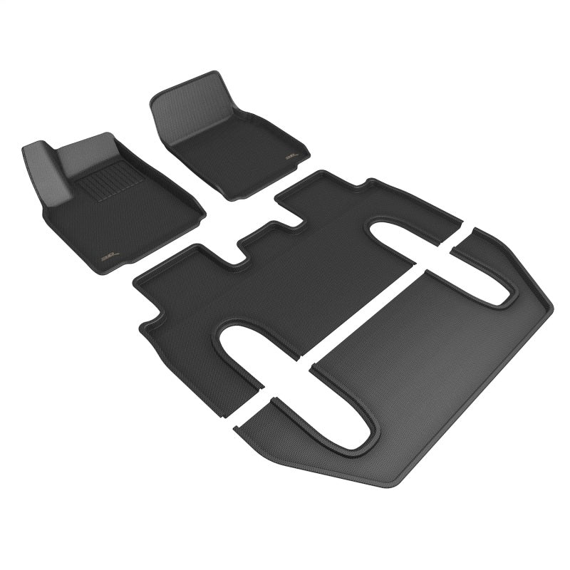 3D MAXpider KAGU Custom-Fit Floor Mats for 2022–2026 Tesla Model X 6-Seat, Black, Full Set