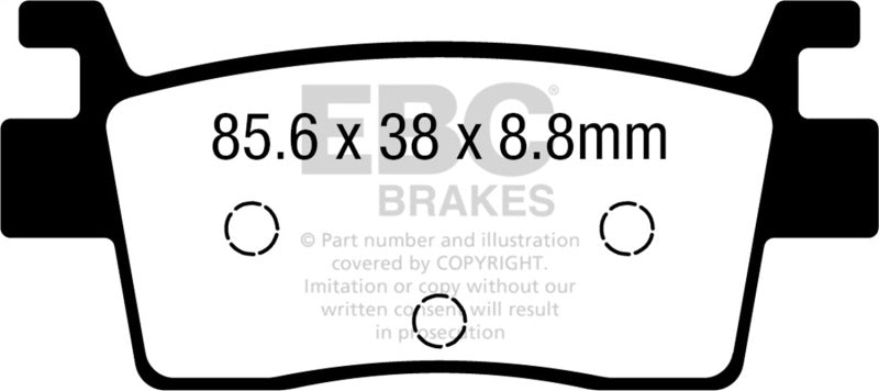 EBC Powersports SXR739HH SXR Series Sintered Race Rear Brake Pads for 2020–2024 Kawasaki KRX 1000 Teryx