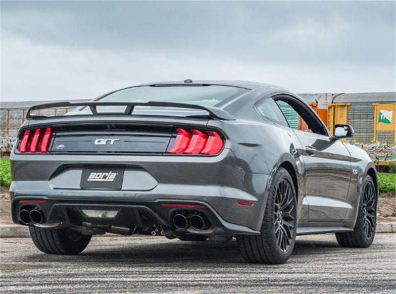 Borla ATAK Cat-Back Exhaust System with Black Chrome Tips for 2018–2023 Ford Mustang GT 5.0L V8, Part Number 140743BC