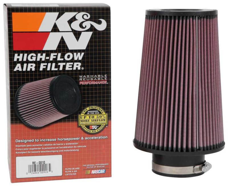 K&N Engineering RE-0810 Universal Rubber Air Filter, 3-Inch Flange
