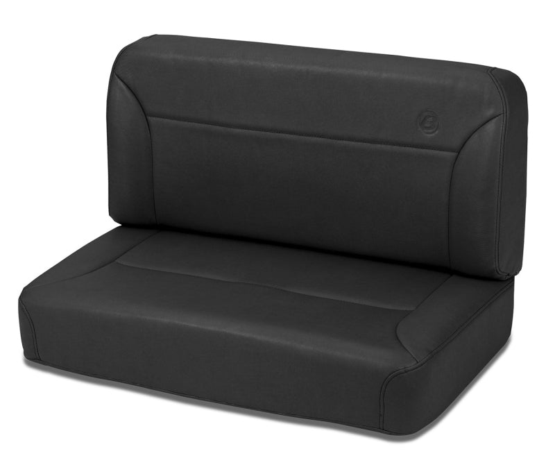 Bestop Back Seat for Jeep CJ5, CJ7, and Wrangler YJ - Trailmax II Fixed Rear Bench in Black Denim Vinyl