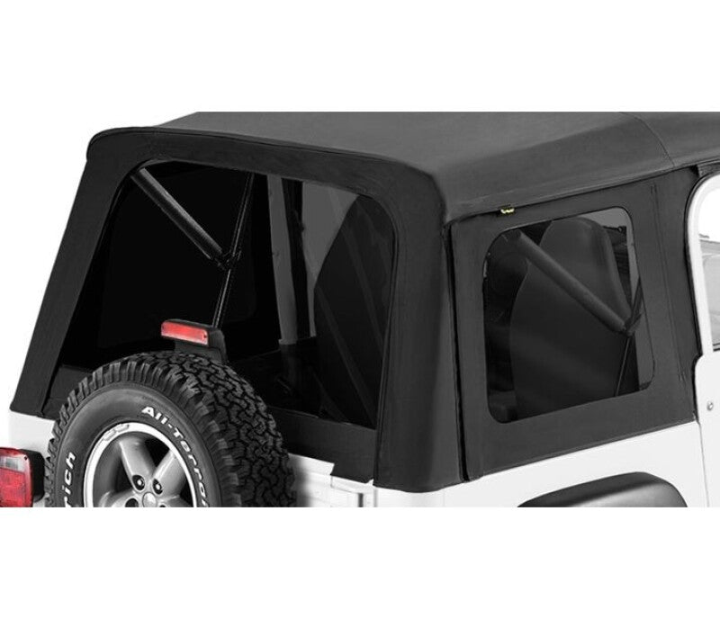 Bestop 97-06 Jeep Wrangler TJ Tinted Window Set (Supertop Black Denim) – Rear Side Windows and Curtain Replacement