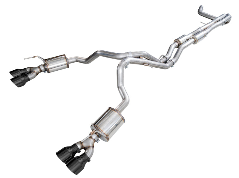 AWE Tuning 2021+ Cadillac Escalade 6.2L Dual Exit Exhaust System with 5-inch Diamond Black Tips