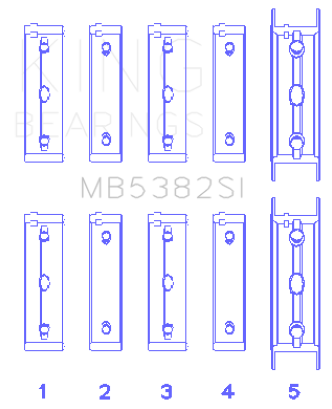 King Engine Bearings MB5382SI Subaru EJ20/EJ22/EJ25 SI-Series Main Bearings
