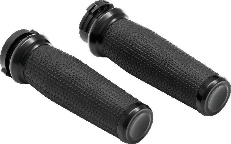 Kuryakyn Thresher Dual-Cable Black Motorcycle Grips - Part Number 5941