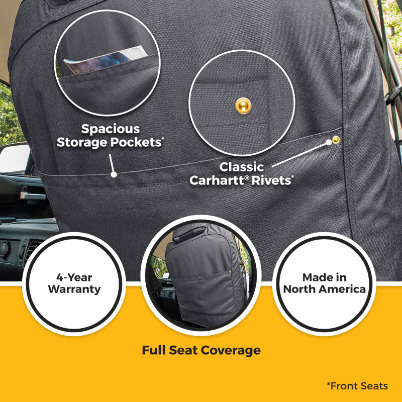 Covercraft Carhartt Super Dux SeatSaver Second Row Custom Seat Cover for Ford F-250, F-350, and F-450 (2019 Models) - Gravel