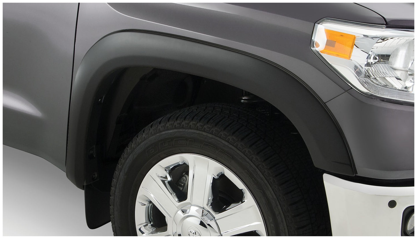Bushwacker - 30909-02 - Fender Flare -  30909-02 Black OE-Style Smooth Finish 4-Piece Fender Flare Set for 2007-2013 Toyota Tundra w/Factory Mudflap - P/N: 30909-02