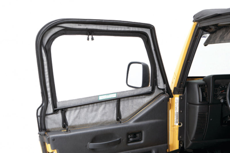 Bestop 97-06 Jeep Wrangler TJ Fabric Door Skins (Spice) - Replacement Upper Door Covers with Zippered Windows