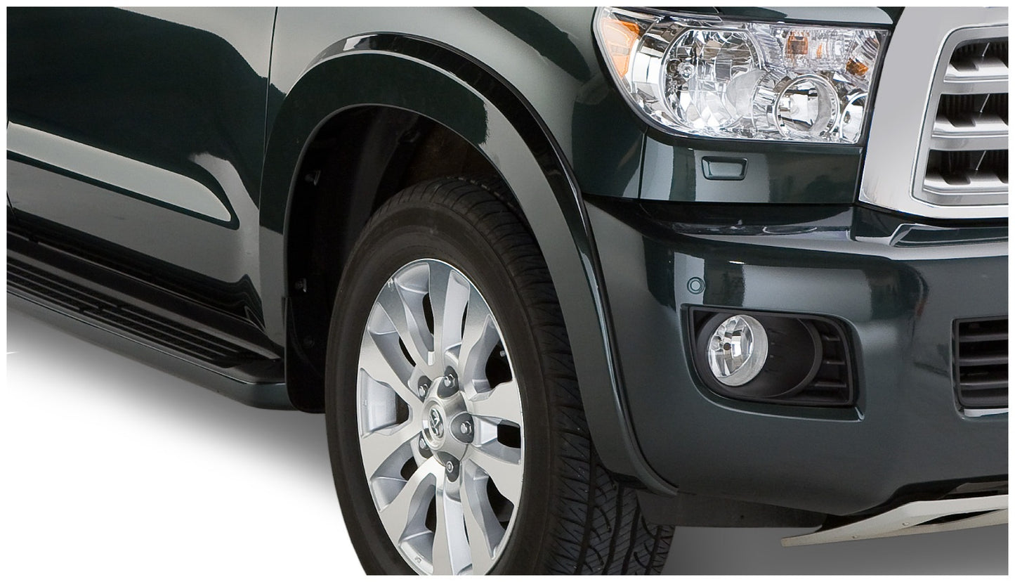 Bushwacker - 30912-02 - Fender Flare -  30912-02 Black OE-Style Smooth Finish 4-Piece Fender Flare Set for 2008-2015 Toyota Sequoia w/Factory Mudflaps - P/N: 30912-02