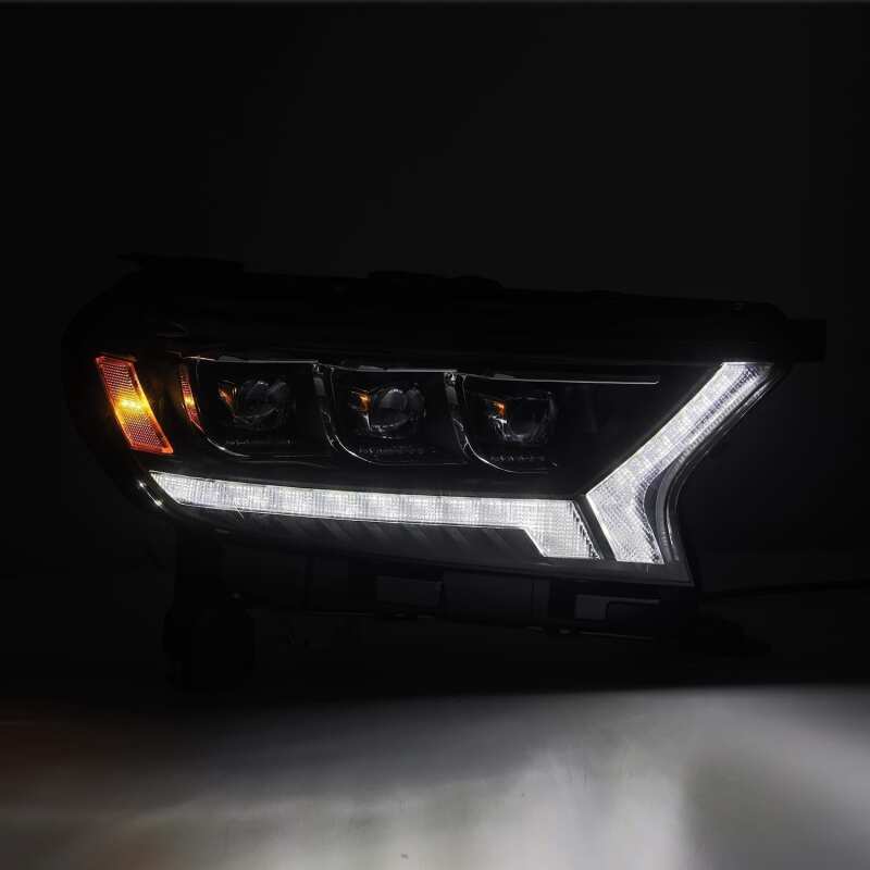 AlphaRex NOVA LED Projector Headlights for 2019–2022 Ford Ranger, Alpha Black, Plank Style