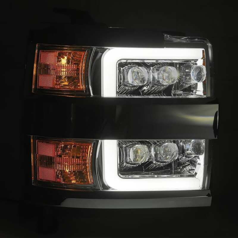 AlphaRex ARX880228 NOVA-Series LED Projector Headlights for 2019 Chevrolet Silverado 2500HD and 3500HD, Plank Style Chrome