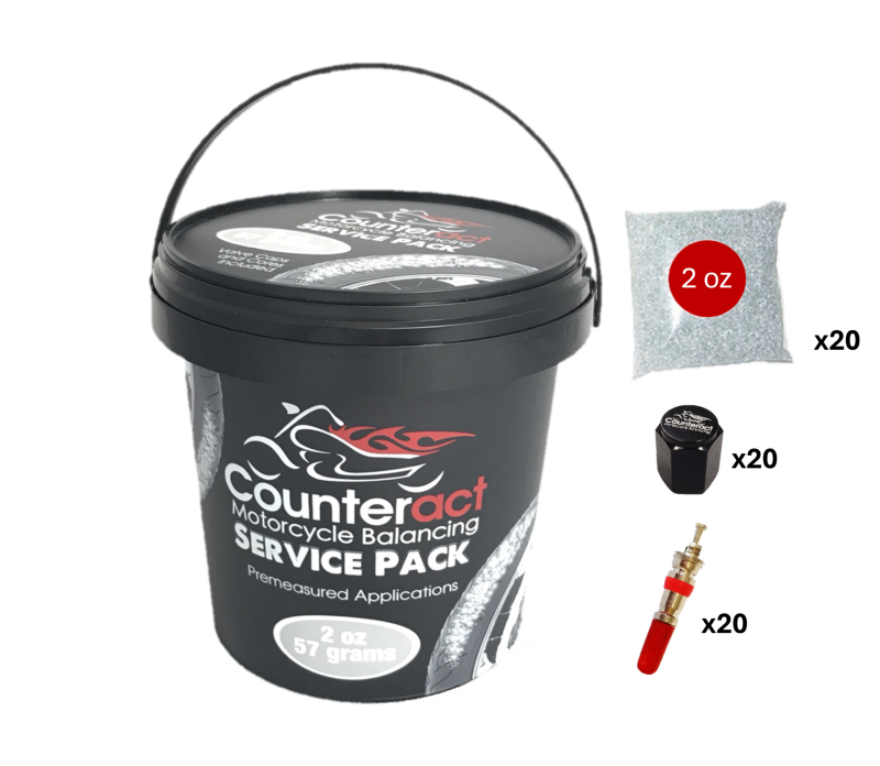 Counteract Motorcycle Balance Beads Shop Service Bucket - 20 Packs of 2oz Bags