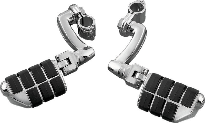 Kuryakyn Dually ISO Footpegs with 1-Inch Clamp, Chrome Pair - 7980