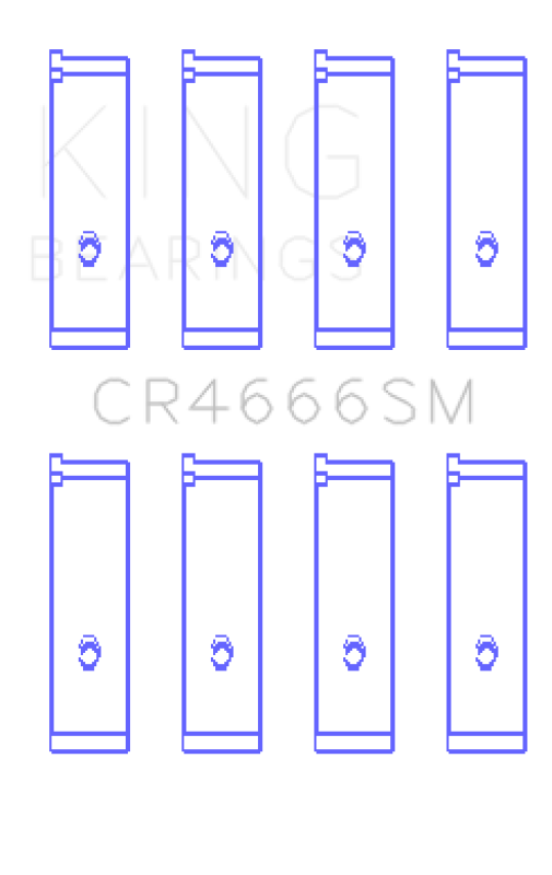 King Engine Bearings CR4666SM1.0 Toyota 1TR-FE/2TR-FE Size 1.0 Connecting Rod Bearing Set