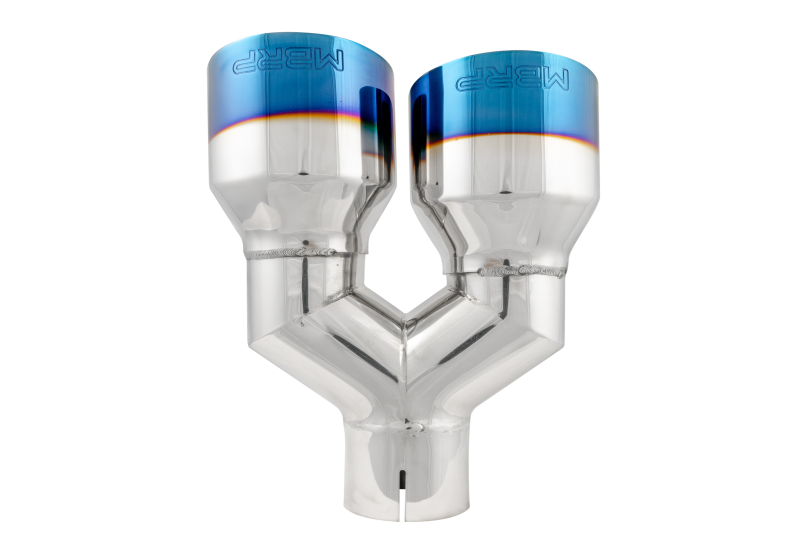 MBRP Burnt End Tip 2.5 ID, Dual 4 OD Out, 9.5 length, Single wall 304 Stainless Steel