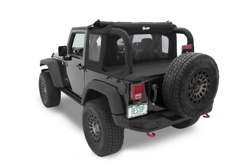 Bestop Jeep Wrangler JK 2007-2018 Halftop Soft Top - Premium Black Twill
