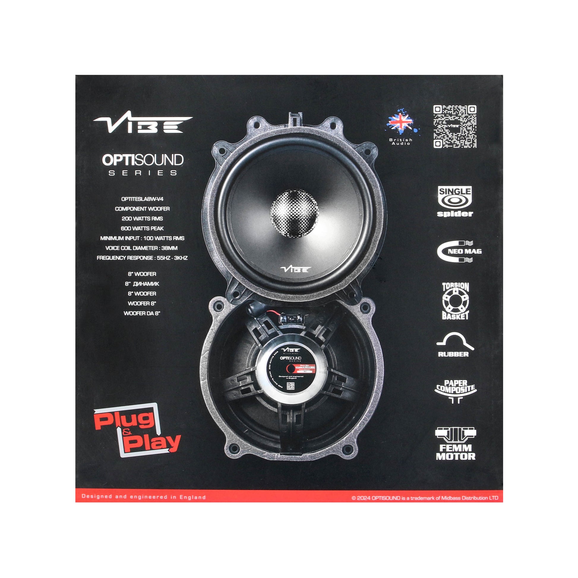 Vibe by Metra Electronics Plug-N-Play 8″ Midwoofer Speaker Kit - Fits Select Tes - View 7